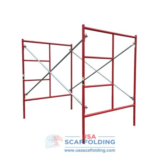 Set of Double Ladder Scaffolding Frames - red Waco Style 5'X6'7"