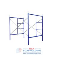 Set of Double Ladder Scaffolding Frames - 5'X6'4" blue safeway style