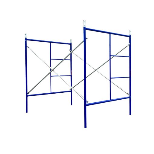Set of Double Ladder Scaffolding Frames - 5'X6'4" blue safeway style