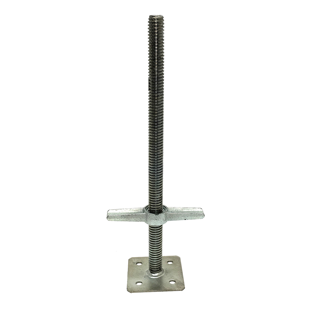4-Pack Scaffolding Screw Jacks – 18" Adjustable Leveling Jacks With Steel Plates