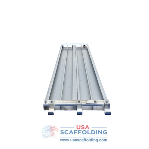 Aluminum Scaffold Plank - Bottom View. Aluminum decks and planks for sale at USA Scaffolding. Home to all your scaffolding needs.