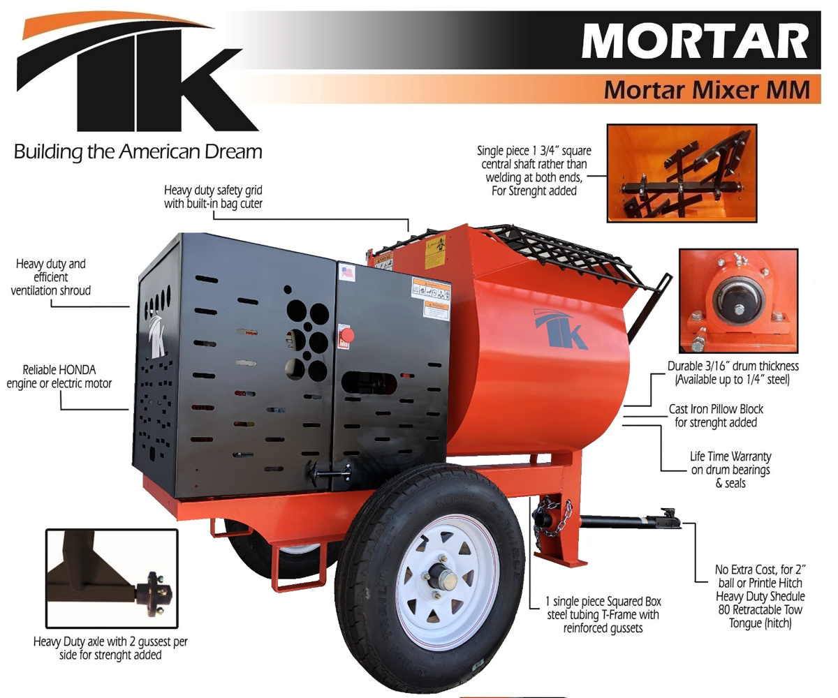 TK-MM12-GH13 Mortar Mixer Specs